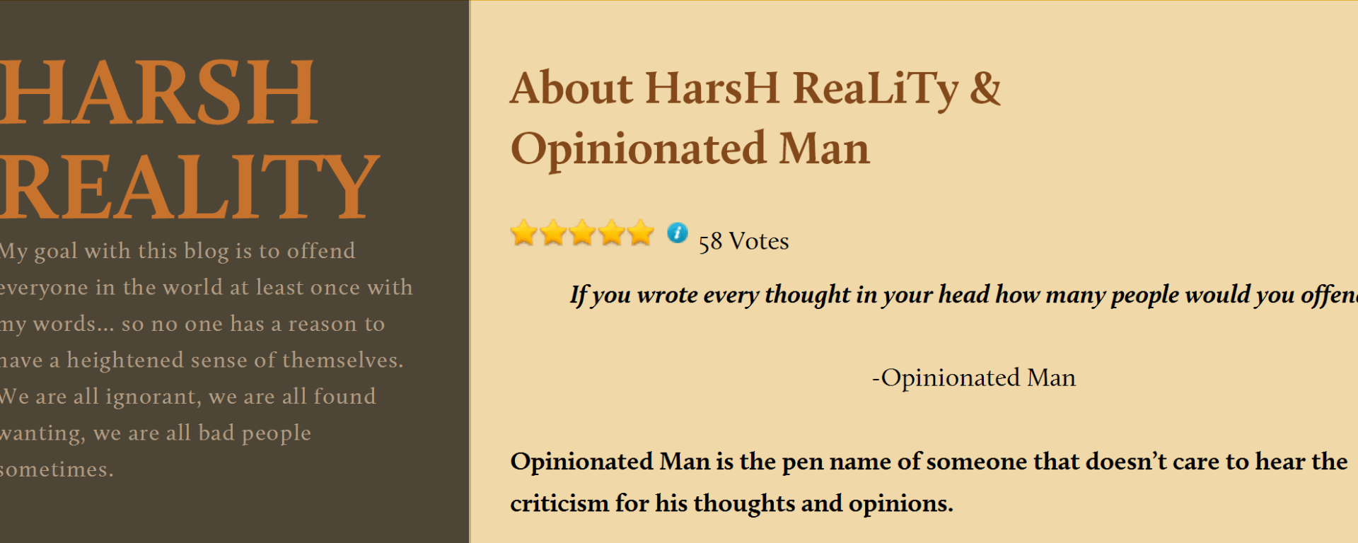 DonCharisma.com, Don Charisma, Opinionated Man