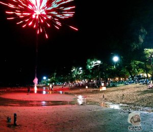 DonCharisma.org Night Beach Scene FIREWORKS Loy Catong Festival