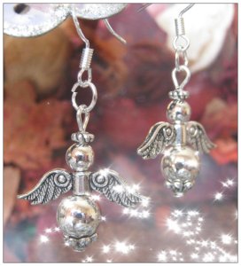 IreneDesign2011 Beautiful Silver Hook Angel Earrings