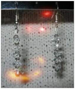 IreneDesign2011 Silver Hook Earrings with Rock Crystal