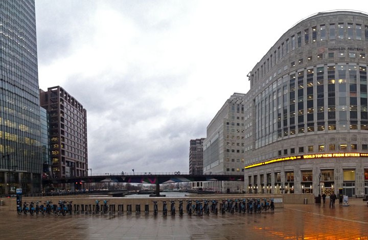 DonCharisma.org Rainy View From Canary Wharf Underground Station iPhone Pano