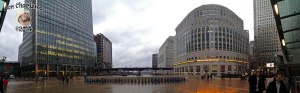 DonCharisma.org Rainy View From Canary Wharf Underground Station iPhone Pano