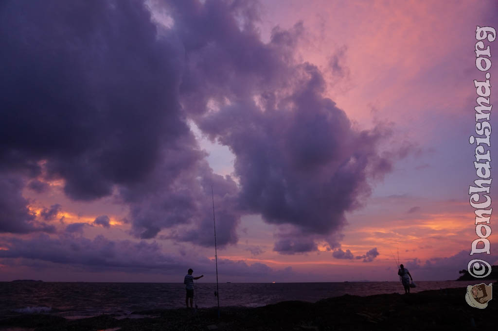 Moody Sunset Fishing Couple