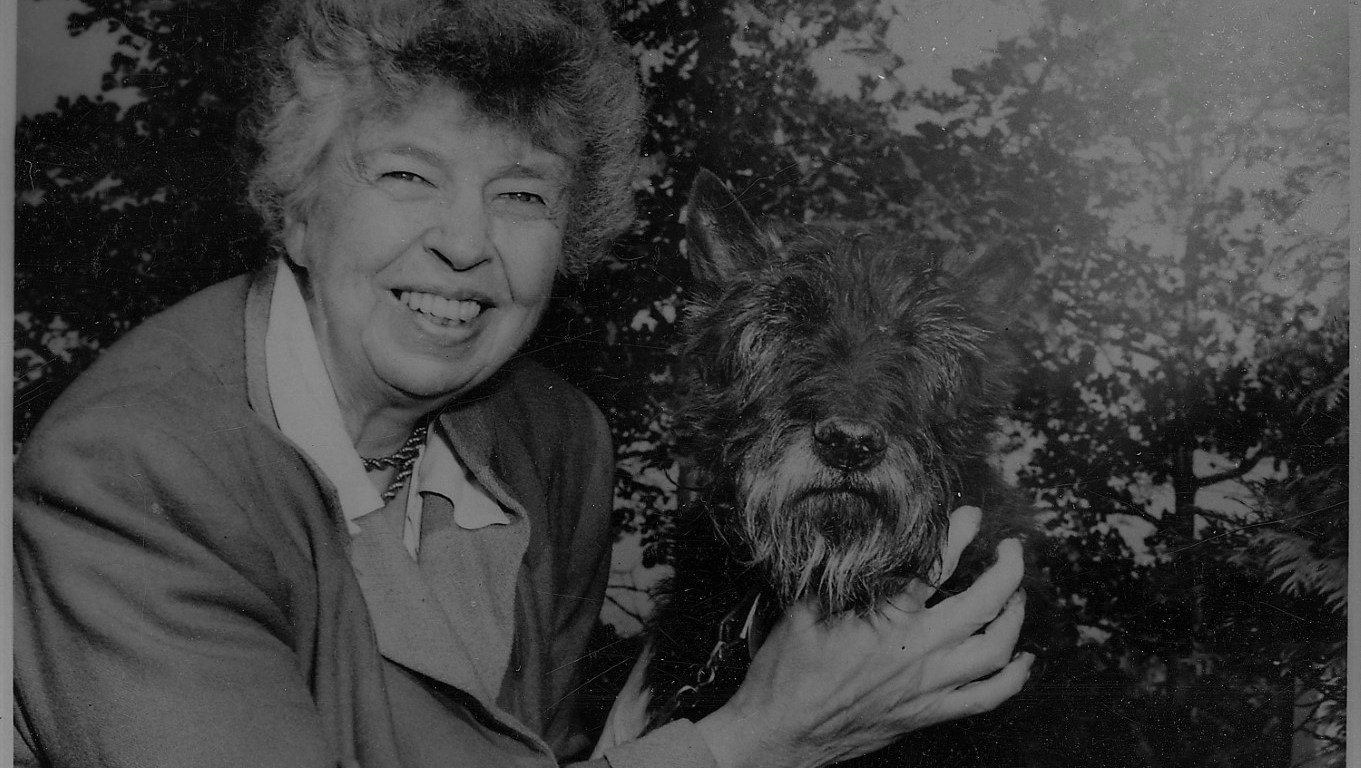 Eleanor Roosevelt and Fala at Val,Kill in Hyde Park, New York, DON CHARISMA